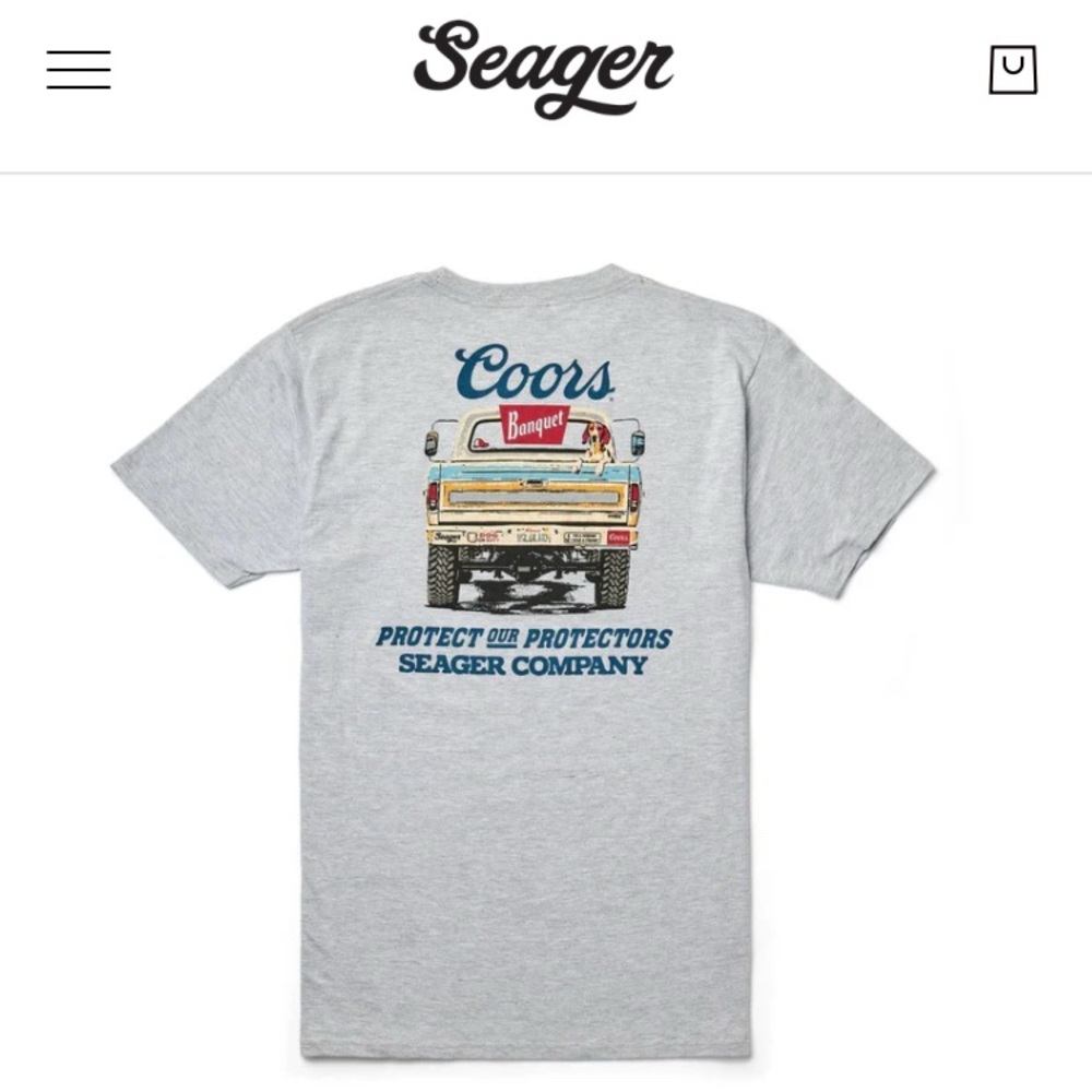 Seager X Coors banquet bumper tee